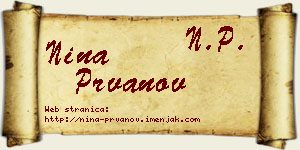 Nina Prvanov vizit kartica